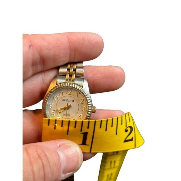 Watch-It Quartz Analog Watch With Two-Tone Stainless Steel Strap Case Diameter 1 - Picture 7 of 12